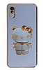 Eiroo Aynal Kitty Xiaomi Redmi 9A Standl Mavi Silikon Klf
