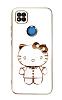 Eiroo Aynal Kitty Xiaomi Redmi 9C Standl Beyaz Silikon Klf