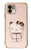 Eiroo Aynal Kitty Xiaomi Redmi A1 Standl Pembe Silikon Klf