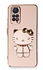 Eiroo Aynal Kitty Xiaomi Redmi Note 11S Standl Pembe Silikon Klf