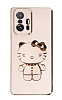 Eiroo Aynal Kitty Xiaomi 11T Pro Standl Pembe Silikon Klf