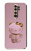Eiroo Aynal Kitty Xiaomi Redmi Note 8 Pro Standl Mor Silikon Klf