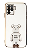 Eiroo Baby Bear Oppo A94 Standl Beyaz Silikon Klf