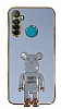 Eiroo Baby Bear Realme 5i Standl Mavi Silikon Klf
