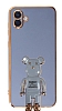 Eiroo Baby Bear Samsung Galaxy A04e Standl Mavi Silikon Klf