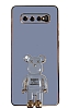 Eiroo Baby Bear Samsung Galaxy S10 Plus Standl Mavi Silikon Klf