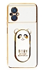 Eiroo Baby Panda Xiaomi Poco M5 Standl Beyaz Silikon Klf