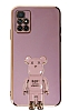 Eiroo Baby Bear Xiaomi Redmi 10 Prime 2022 Standl Mor Silikon Klf