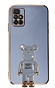 Eiroo Baby Bear Xiaomi Redmi 10 Standl Mavi Silikon Klf