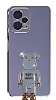 Eiroo Baby Bear Xiaomi Redmi Note 12 5G Standl Mavi Silikon Klf