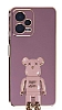 Eiroo Baby Bear Xiaomi Redmi Note 12 5G Standl Mor Silikon Klf