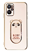 Eiroo Baby Panda Oppo A36 Standl Pembe Silikon Klf