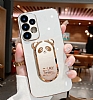 Eiroo Baby Panda Xiaomi 13T Pro Standl Kamera Korumal Beyaz Silikon Klf - Resim: 1