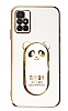 Eiroo Baby Panda Xiaomi Redmi 10 2022 Standl Beyaz Silikon Klf