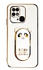 Eiroo Baby Panda Xiaomi Redmi 10C Standl Beyaz Silikon Klf