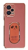 Eiroo Baby Panda Xiaomi Redmi Note 12 5G Standl Krmz Silikon Klf