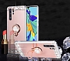 Eiroo Bling Mirror Huawei P30 Pro Silikon Kenarl Aynal Rose Gold Rubber Klf - Resim: 3
