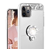 Eiroo Bling Mirror iPhone 11 Pro Silikon Kenarl Aynal Gold Rubber Klf - Resim: 1
