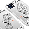 Eiroo Bling Mirror iPhone 11 Silikon Kenarl Aynal Silver Rubber Klf - Resim 3