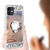 Eiroo Bling Mirror iPhone 11 Silikon Kenarl Aynal Silver Rubber Klf - Resim: 6