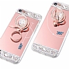 Eiroo Bling Mirror iPhone 6 Plus / 6S Plus Silikon Kenarl Aynal Rose Gold Rubber Klf - Resim 1
