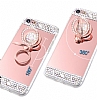 Eiroo Bling Mirror iPhone 7 / 8 Silikon Kenarl Aynal Rose Gold Rubber Klf - Resim 2