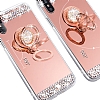 Eiroo Bling Mirror iPhone XR Silikon Kenarl Aynal Rose Gold Rubber Klf - Resim 4