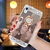 Eiroo Bling Mirror iPhone XR Silikon Kenarl Aynal Silver Rubber Klf - Resim: 2