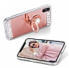 Eiroo Bling Mirror iPhone XS Max Silikon Kenarl Aynal Rose Gold Rubber Klf - Resim 1