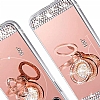 Eiroo Bling Mirror Samsung Galaxy A7 2016 Silikon Kenarl Aynal Silver Rubber Klf - Resim: 1