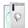 Eiroo Bling Mirror Samsung Galaxy Note 10 Silikon Kenarl Aynal Silver Rubber Klf - Resim: 1