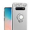 Eiroo Bling Mirror Samsung Galaxy S10 Plus Silikon Kenarl Aynal Silver Rubber Klf - Resim: 1