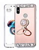Eiroo Bling Mirror Xiaomi Redmi Note 5 Pro Silikon Kenarl Aynal Rose Gold Rubber Klf