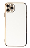 Eiroo Borderline iPhone 11 Pro Kamera Korumal Beyaz Silikon Klf