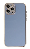Eiroo Borderline iPhone 12 Pro Max Kamera Korumal Mavi Silikon Klf