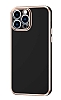 Eiroo Borderline iPhone 12 Pro Kamera Korumal Siyah Silikon Klf