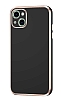 Eiroo Borderline iPhone 13 Kamera Korumal Siyah Silikon Klf