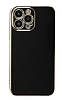 Eiroo Borderline iPhone 13 Pro Kamera Korumal Siyah Silikon Klf