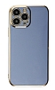 Eiroo Borderline iPhone 14 Pro Kamera Korumal Mavi Silikon Klf