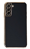 Eiroo Borderline Samsung Galaxy S21 Plus Kamera Korumal Siyah Silikon Klf