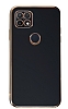 Eiroo Borderline Oppo A15 / A15s Kamera Korumal Siyah Silikon Klf