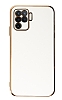 Eiroo Borderline Oppo A94 4G Kamera Korumal Beyaz Silikon Klf