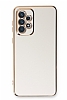 Eiroo Borderline Samsung Galaxy A33 5G Kamera Korumal Beyaz Silikon Klf