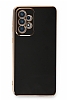 Eiroo Borderline Samsung Galaxy A72 5G Kamera Korumal Siyah Silikon Klf