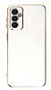 Eiroo Borderline Samsung Galaxy M13 Kamera Korumal Beyaz Silikon Klf