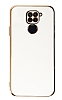Eiroo Borderline Xiaomi Redmi Note 9 Kamera Korumal Beyaz Silikon Klf