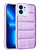 Eiroo Bubble Color iPhone 12 Mor Silikon Klf