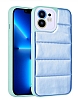 Eiroo Bubble Color iPhone 12 Mavi Silikon Klf