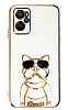 Eiroo Bulldog Oppo A36 Standl Beyaz Silikon Klf