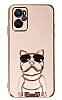 Eiroo Bulldog Oppo A76 Standl Pembe Silikon Klf